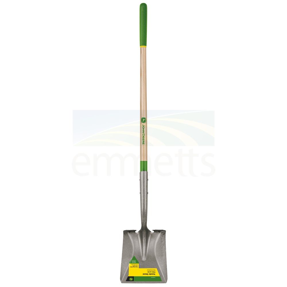 John Deere Square Shovel with 122cm Ash Handle, Cushion Grip & Extended Steps PCL-RBA-SP-JD
