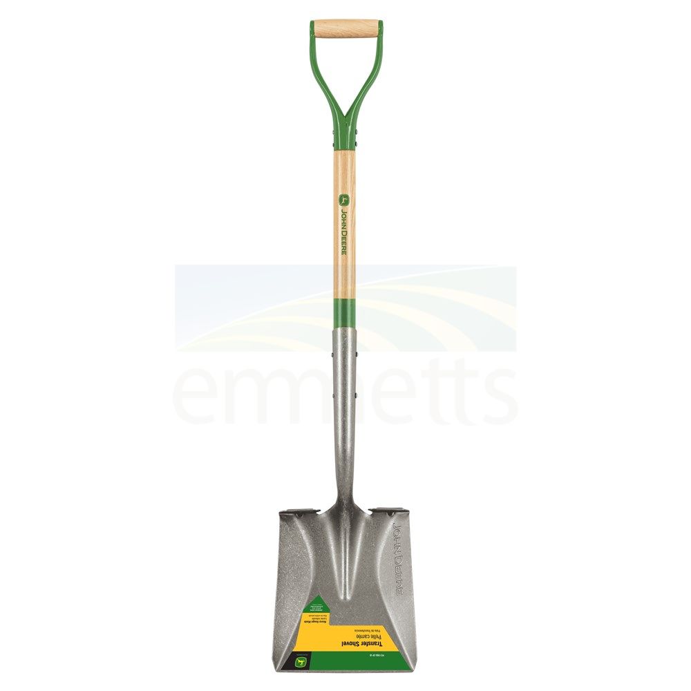 John Deere Square-Point Shovel with 86cm Steel D-Handle and Extended Steps PCY-RBA-SP-JD