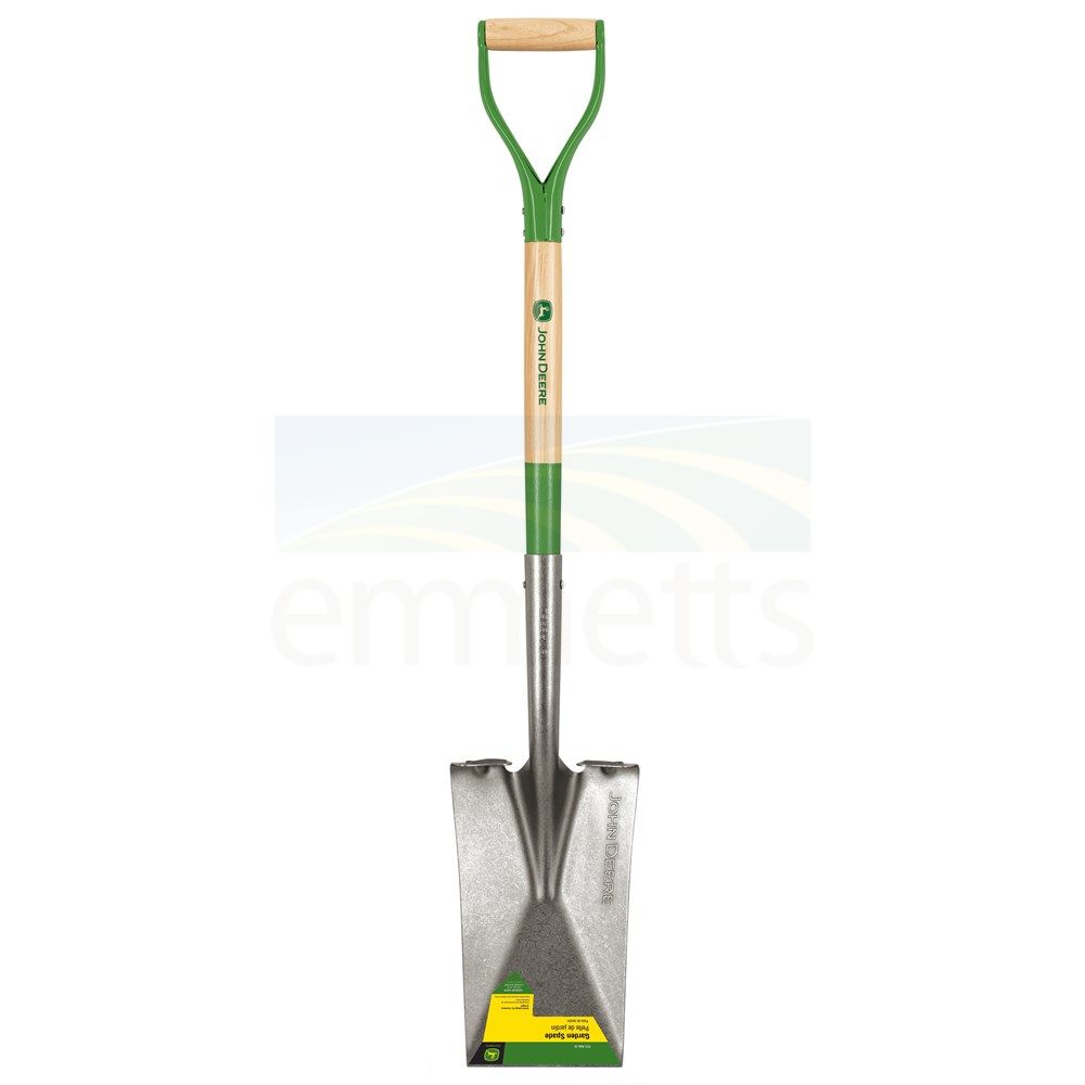 John Deere Garden Spade 79cm with Extended Steps and Steel D-Handle PES-RBA-JD