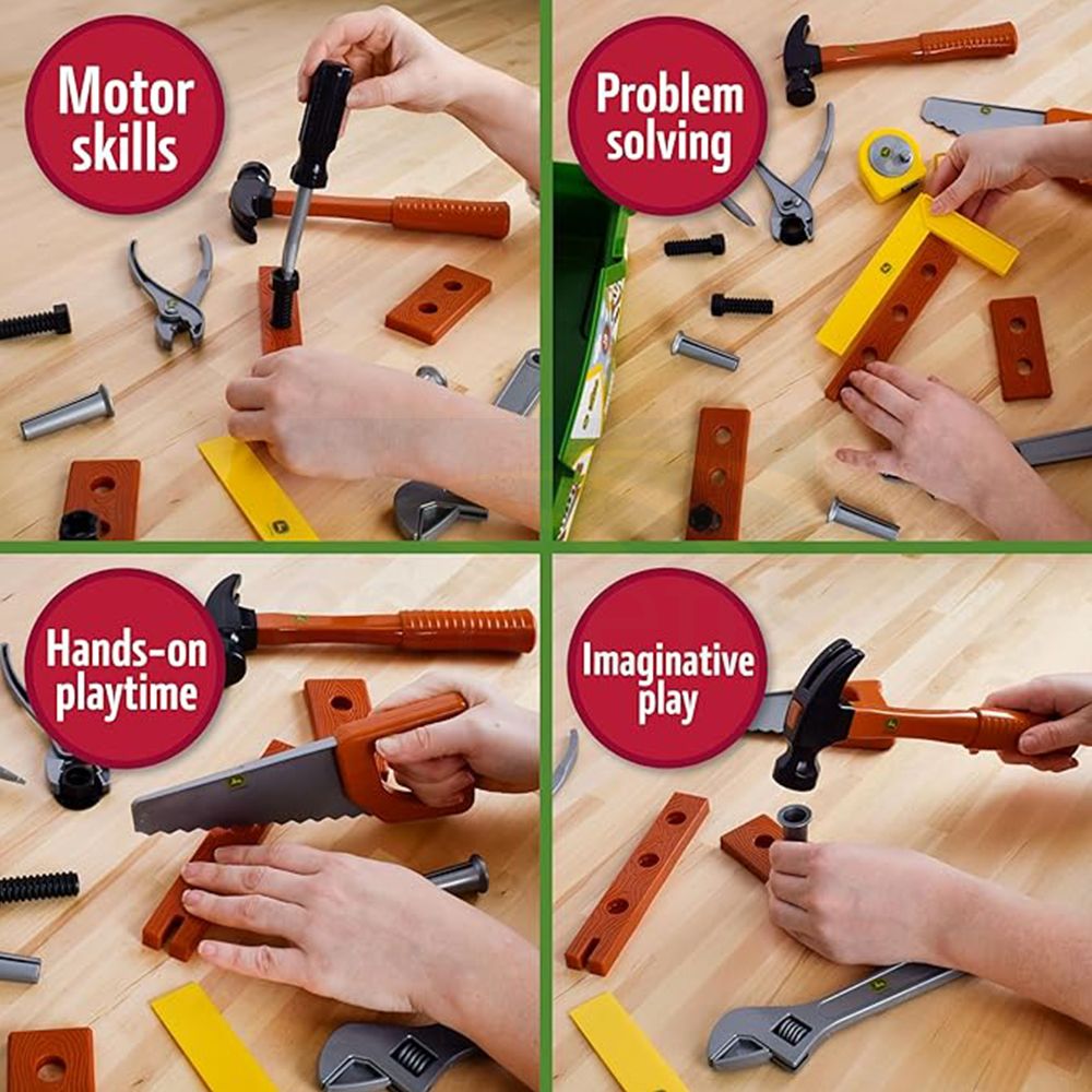 John Deere 18 Piece Deluxe Toolbox with Tools 320974