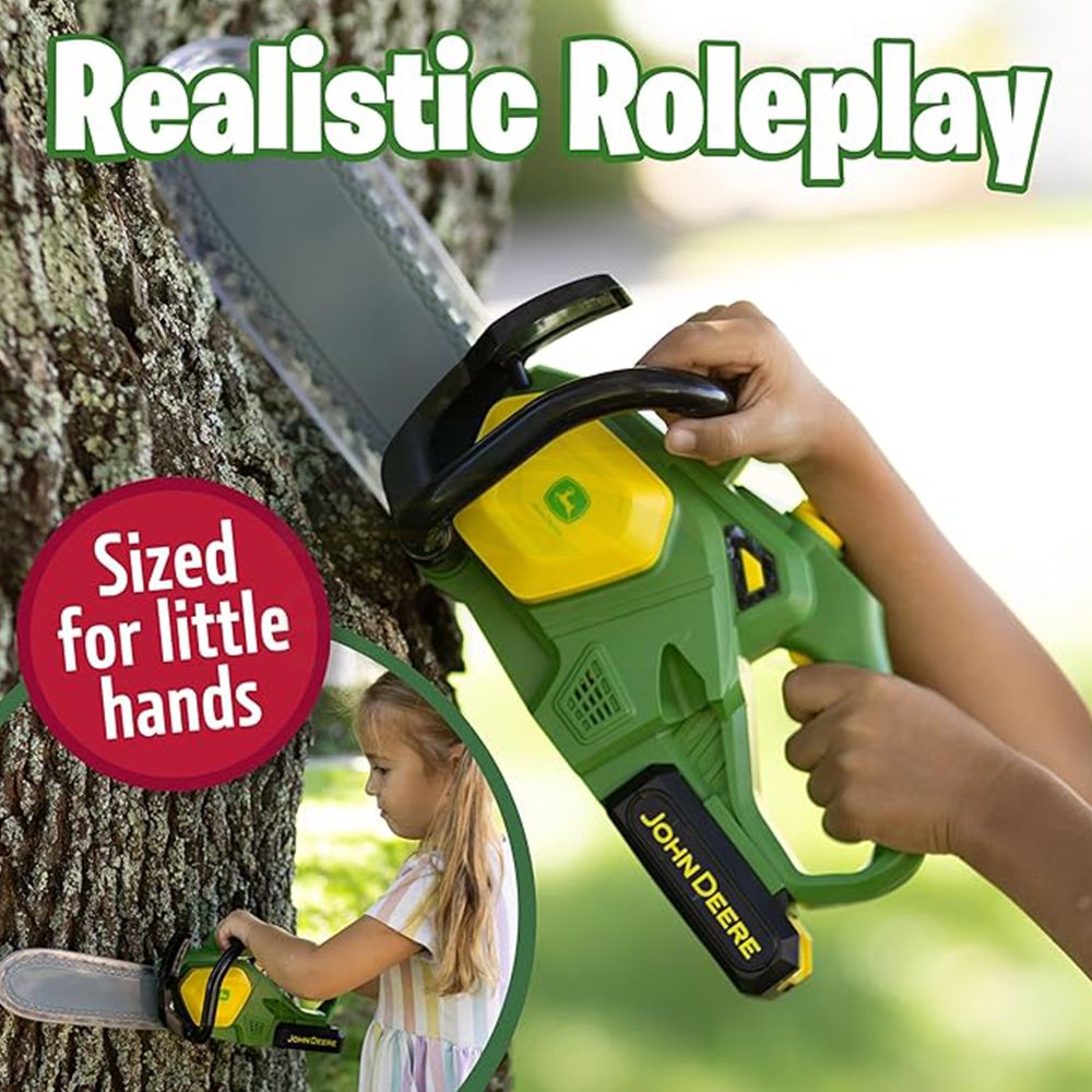 John Deere Motorised Chainsaw with Removable "Battery Pack" 470681