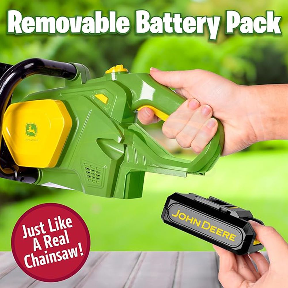 John Deere Motorised Chainsaw with Removable "Battery Pack" 470681