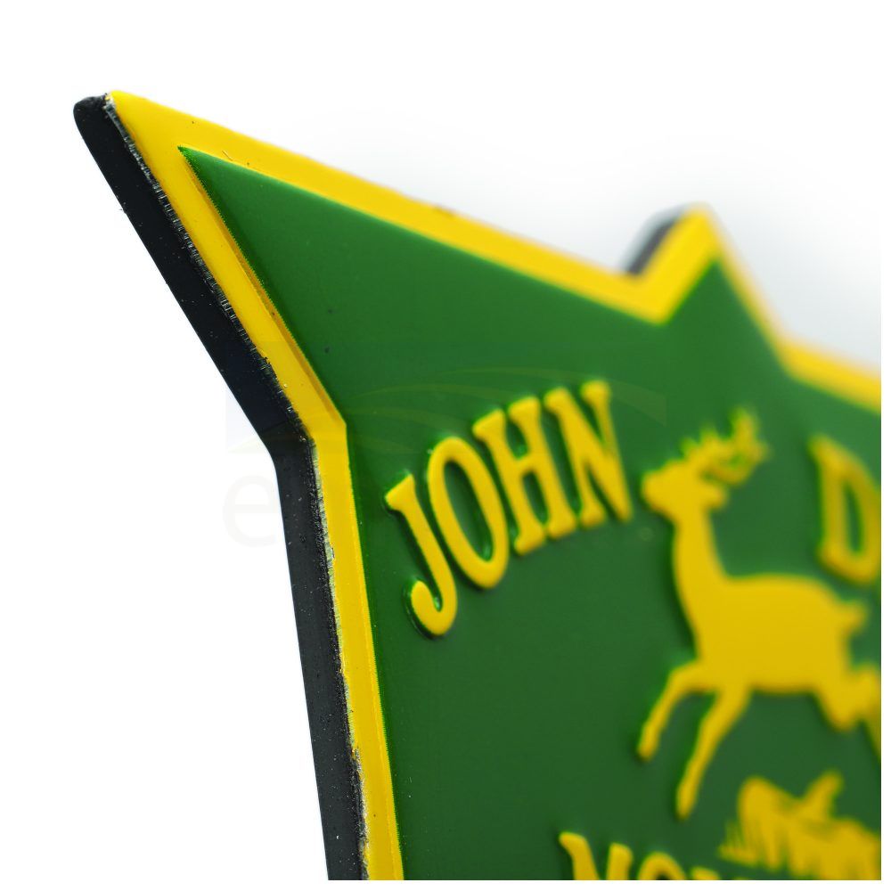 John Deere Moline, Ill. Badge Embossed Metal Magnet (8.89cm x 5.08cm) 90180677-S