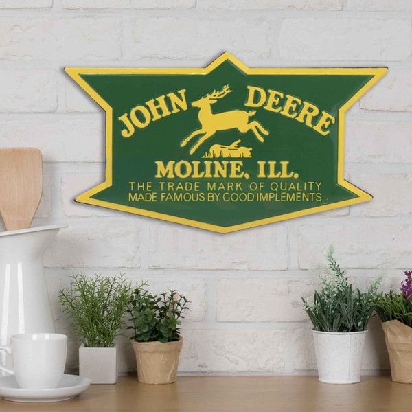 John Deere Moline, Ill. Badge Embossed Metal Magnet (8.89cm x 5.08cm) 90180677-S