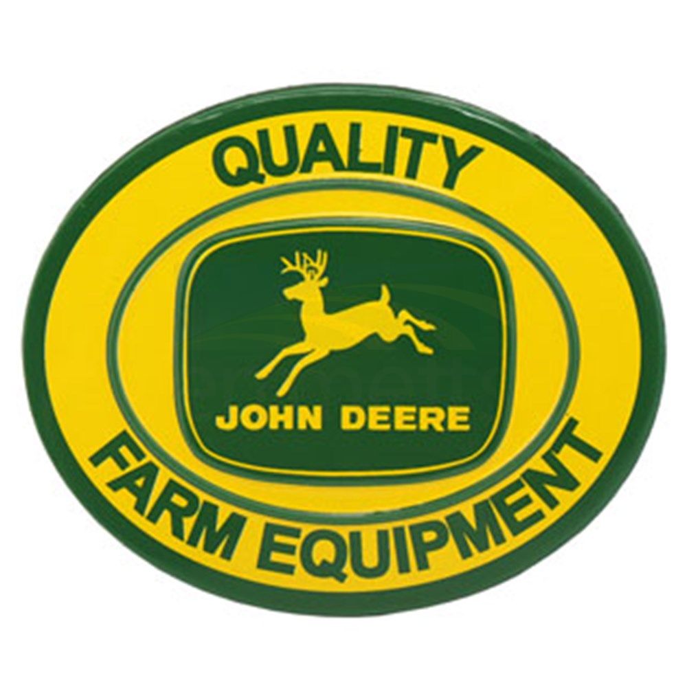 John Deere Quality Farm Equipment Oval Embossed Metal Magnet (7.62cm x 6.35cm) 90180679-S