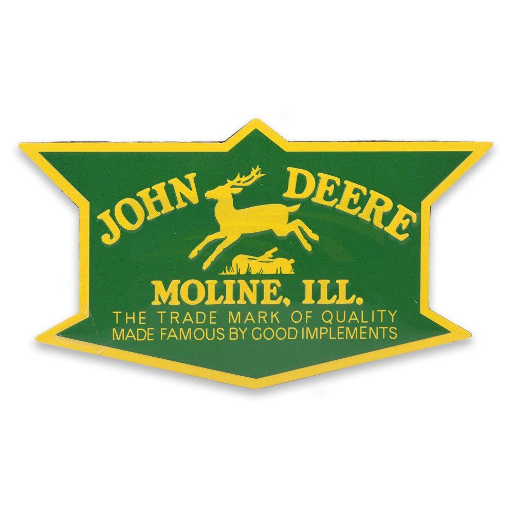John Deere Moline, Ill. Badge Embossed Metal Magnet (13.34cm x 12.7cm) 90180699