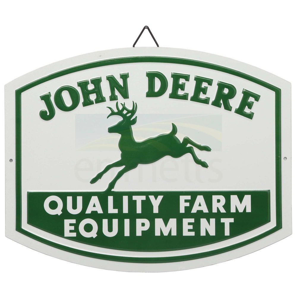 John Deere Quality Farm Equipment Retro Embossed Metal Sign 90184182-S