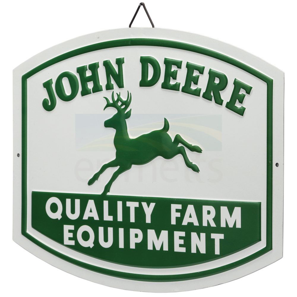 John Deere Quality Farm Equipment Retro Embossed Metal Sign 90184182-S