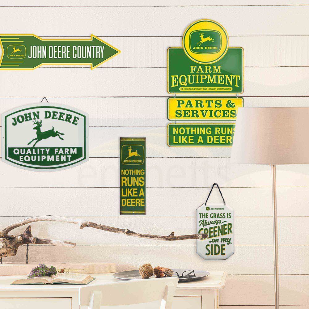 John Deere Quality Farm Equipment Retro Embossed Metal Sign 90184182-S
