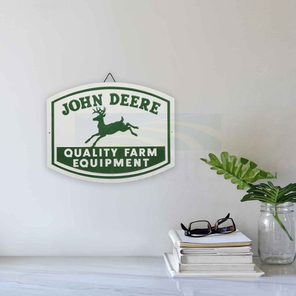 John Deere Quality Farm Equipment Retro Embossed Metal Sign 90184182-S