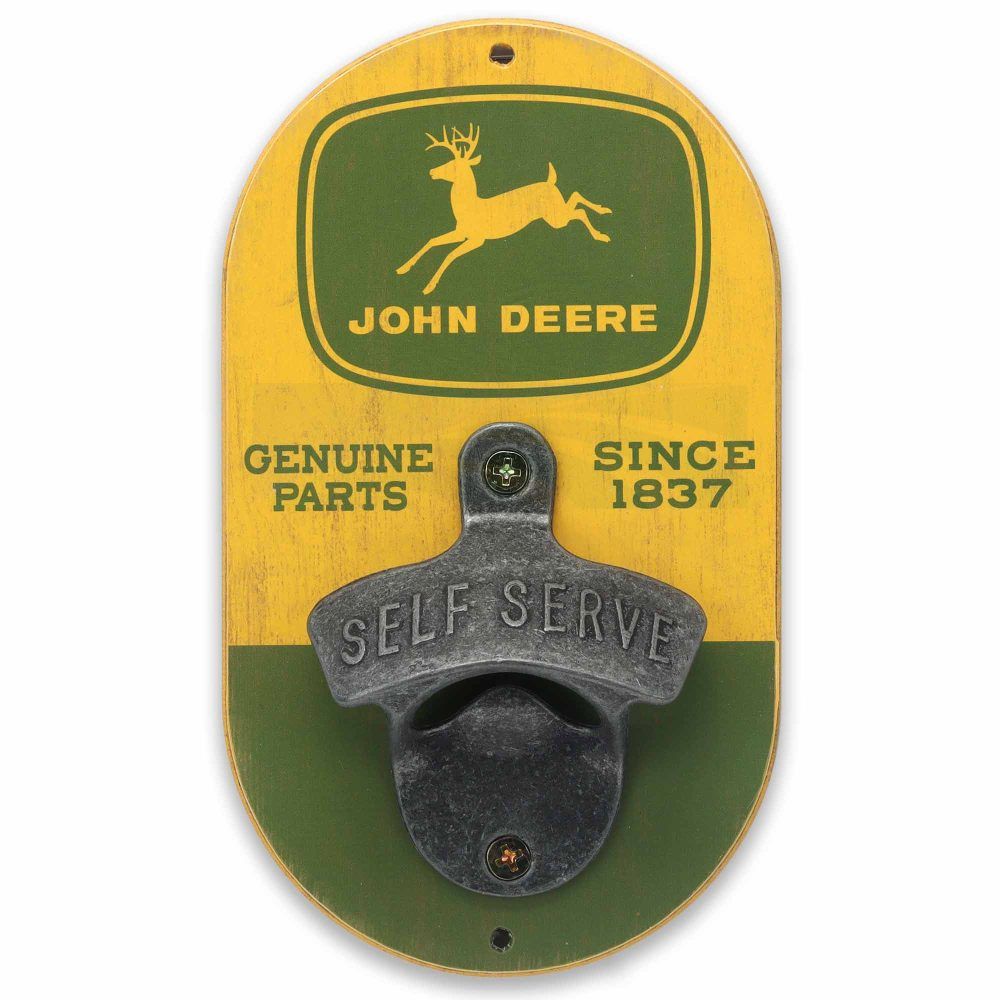 John Deere Vintage Logo Wooden Wall Mounted Bottle Opener 90211533