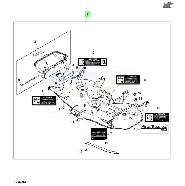 AutoConnect 54D" Bare Mower Deck LVA15821