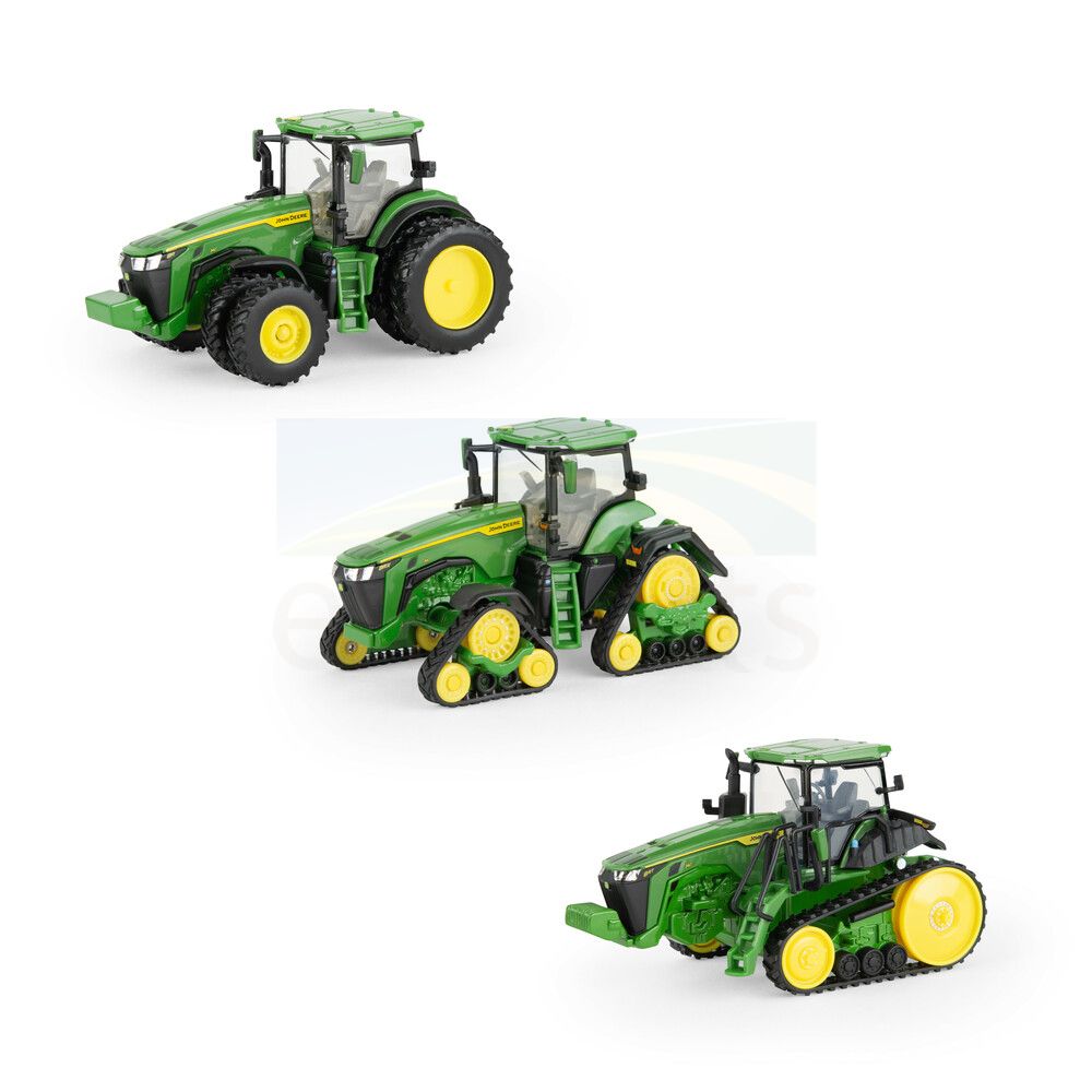 1:64 John Deere 8R Tractor Set; 8RX 340, 8RT 340 & 8R 340 Prestige 45997