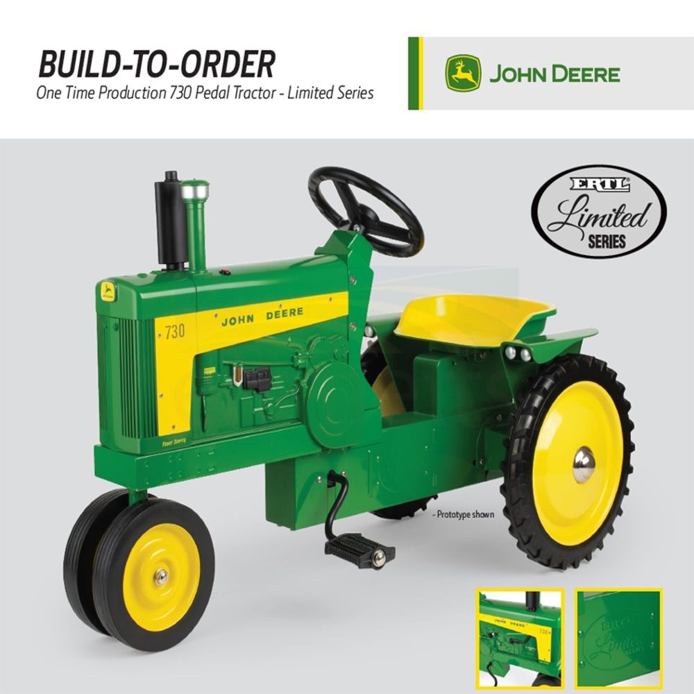 John Deere Narrow Front 730 Steel Pedal Tractor - Build-To-Order (PREORDER ONLY) 85080OTP