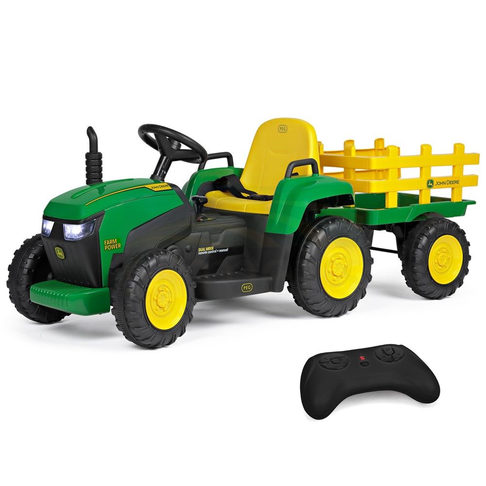 Peg Perego John Deere 12V Farm Power Tractor With Remote Control IGOR0121