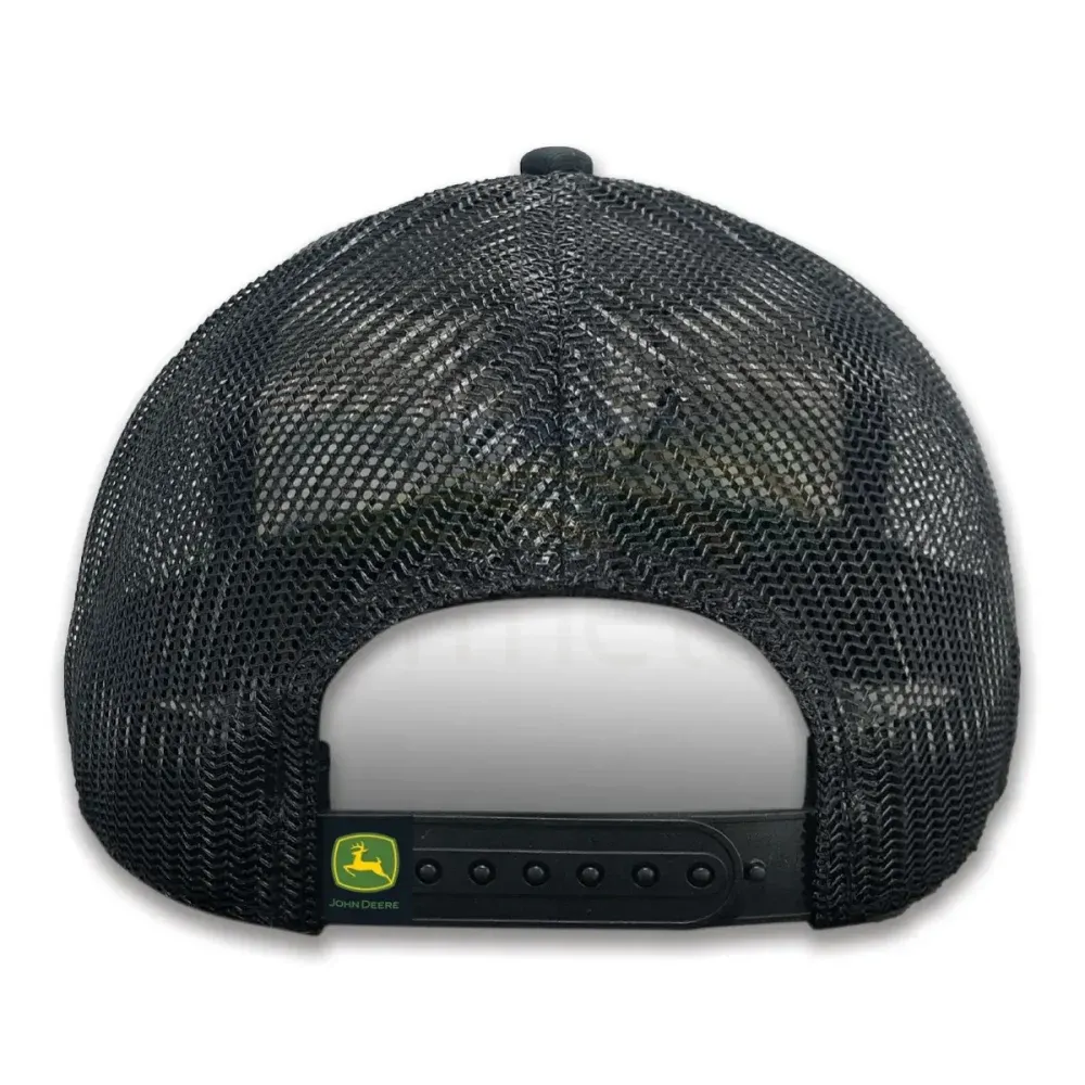 John Deere Black Trucker Cap with Vintage Moline, Illinois Est. 1837 Patch 14A-02WS-JDR-Z72