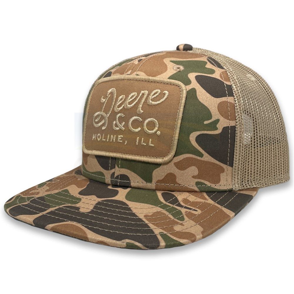 John Deere Duck Camo Trucker Cap with Deere & Co. Moline, IL Patch J14A-0FUJ-JDR-T5Q