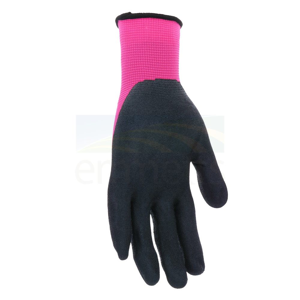 John Deere Women's Pink & Black Nitrile Coated Grip Gloves JD00021-W